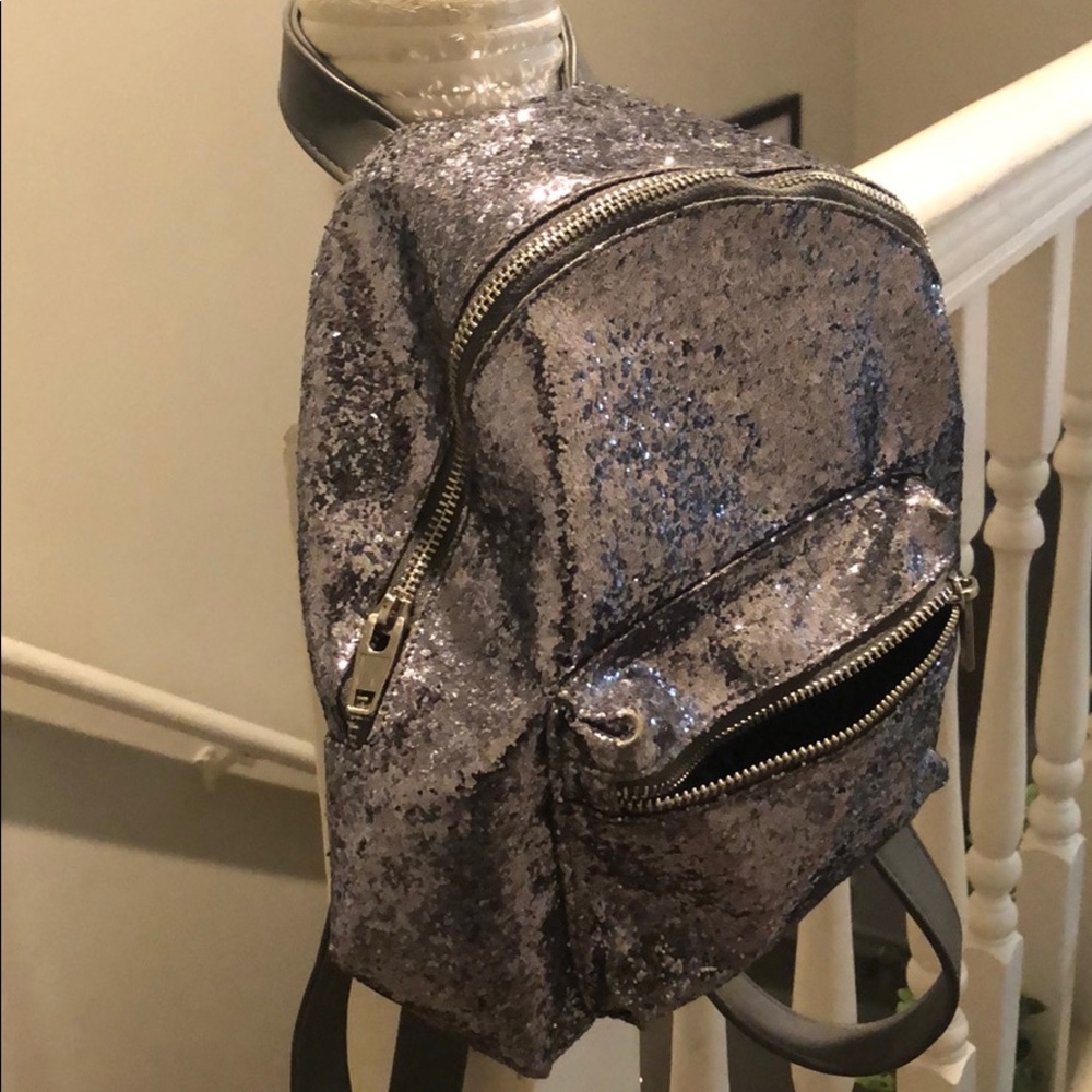 Mossimo Silver Sparkle Mini Backpack - image 2